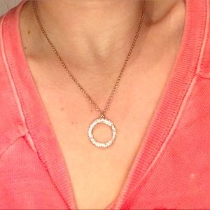 Coach rose gold open circle necklace